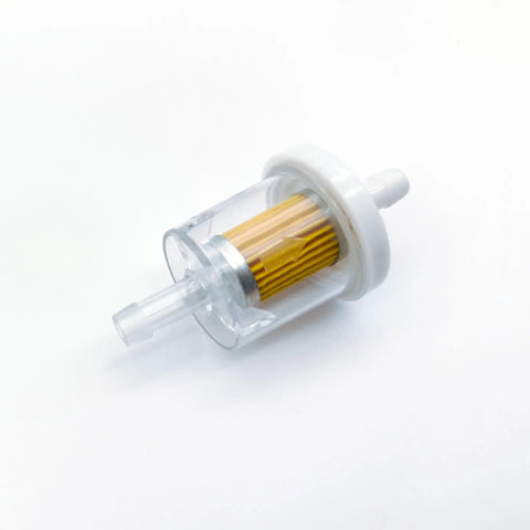 Quarter Inch Inline Fuel Filter Kit For Briggs And Stratton Kawasaki Toro Craftsman Mtd Snapper And More, transparent housing view.