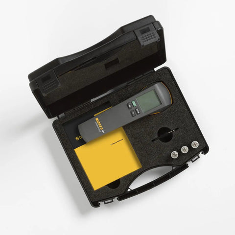 Rock Solid LED Stroboscope Featuring 30 To 300000 FPM Flash Rate And Knockout Brightness in a protective case.