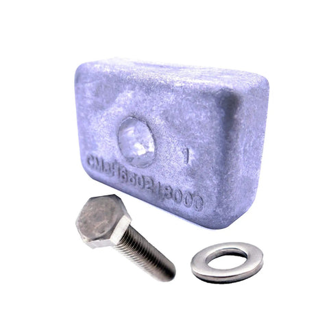 Beefy Lower Unit Anode For Outboard Gearbox 4HP 5HP 6HP Replacement Part with bolt and washer, durable aluminum zinc material