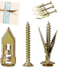 DIY Friendly Self Drilling Drywall Anchor Kit 30 And 50 Piece Set Zinc Coated Metal Expansion Anchors For Quick Secure Picture Frame Hangs On Interior Walls, set of zinc-coated metal drywall anchors