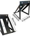 Heavy Duty Power Tool Organizer Wall Mount For Circular Saws And More showing dimensions in centimeters and inches