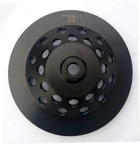 Beast 7 Inch Diamond Grinding Cup Wheel With Arrow Segments Grit 30 35 For Concrete Epoxy Glue Paint Mastic Coating Removal Five Eighths By Eleven Thread Long Lasting Performance, top view