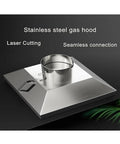 Heavy Duty Stainless Steel Fume Hood Badass Welding Smoke Collector And Dust Extractor For Laser Cutting Shop Ventilation No Bull Air Filtration System, top view of gas hood with seamless connection.