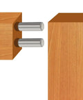 Stainless Steel Dowel Pins Shelf Support Pegs Kit, 150 Pieces, M2 M3 M4, 15 Sizes, Cabinet And Furniture Fasteners installed in wood