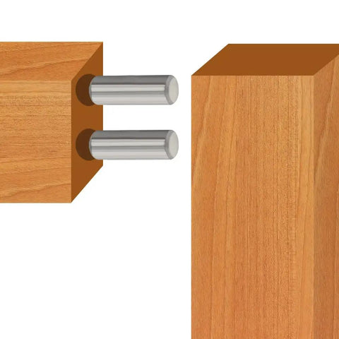 Stainless Steel Dowel Pins Shelf Support Pegs Kit, 150 Pieces, M2 M3 M4, 15 Sizes, Cabinet And Furniture Fasteners installed in wood