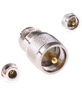 2 Pack UHF PL259 Male To N Type Female RF Coax Adapters 50 Ohm Copper Nickel Plated Connectors with zoomed detail views