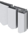 Top Shelf Aluminum Geared Continuous Door Hinges Fire Rated Full Surface Mount Clear Anodized Finish 83 Inch Long profile view