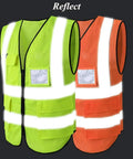 Hi Vis Mesh Safety Vest With Pockets And Zipper ANSI ISEA Compliant Breathable 100 Percent Polyester Reflective Strips Lightweight Work Vest For Construction Running Cycling