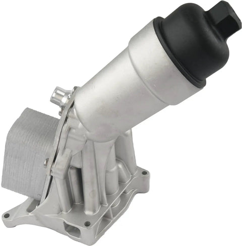 Durable Aluminum Engine Oil Cooler Filter Housing With Gasket And Bolts Direct Fit For 2016 2022 2.0L Turbo Cars Side View