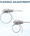 Four Pack Adjustable Hose Clamps 6.1 To 7 Inch 304 Stainless Steel Worm Gear with flexible adjustment key.