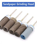 Built Tough 2.35mm Shank Sanding Bands And Abrasive Grinding Heads For Rotary Tools set of five varying grit sanding heads for wood metal plastic.