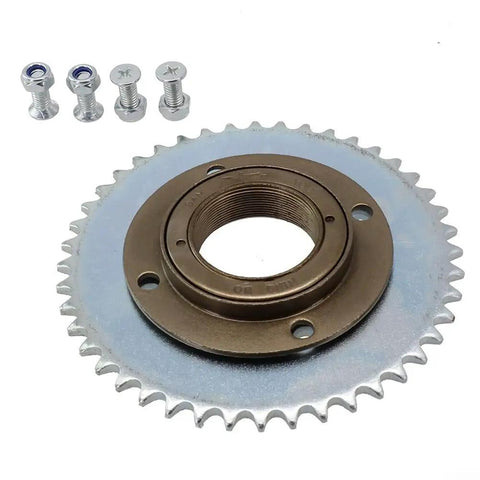 Rear Wheel 44T T8F Sprocket Chain Drive Gear With Freewheel Adapter For Electric Scooter Steel And Aluminum Alloy 4 Hole Mount 34mm