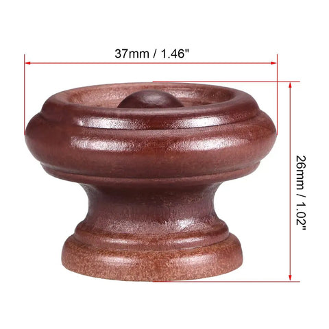 Premium Solid Wood Round Cabinet Knobs 12 Pack 37mm Drawer Pull Handles For Dresser Kitchen Wardrobe Dark Red knob dimensions 37mm x 26mm.