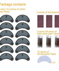 Six Pairs Rubber Heel Plates Repair Kit For Mens Leather Shoes And Womens Thick Heels Includes Double Sided Tape Sandpaper