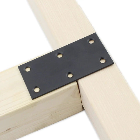 4 Pack Flat Straight Brace Brackets For Furniture Wood Shelves And Cabinets In Black Stainless Steel Mending Plate With Mounting Screws