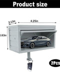 Two Pack Car Garage Key Holder With Opening Door, Adhesive Wall Mount Key Rack Organizer for Entryway, Light Grey with dimensions