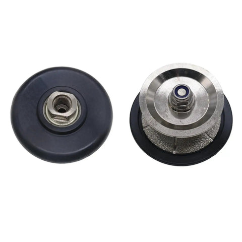 Top and bottom view of One And A Quarter Inch Full Bullnose Diamond Profile Wheel For Hand Grindin And Polishin Granite Marble And Concrete