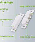 Magnetic Reed Switch NC NO Proximity Sensor For Door Alarm And Window Safety DC 5V 12V 24V Compatibility White ABS Surface Mount