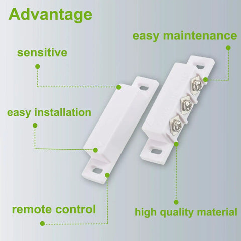 Magnetic Reed Switch NC NO Proximity Sensor For Door Alarm And Window Safety DC 5V 12V 24V Compatibility White ABS Surface Mount