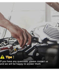 Person working on a car engine with a focus on manual intervention and engine details.
