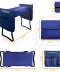 Heavy Duty Garden Kneeler And Seat Extra Wide Bench for Kneeling and Sitting, foldable stool with thick foam cushions, dimensions visible