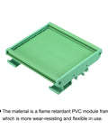Green PVC PCB DIN Rail Mount Carrier For 90 x 110mm Boards Easy Install Circuit Board Mounting Holder for electrical use