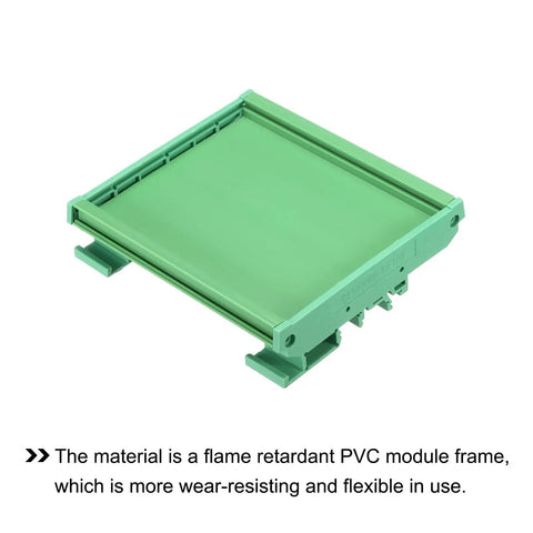 Green PVC PCB DIN Rail Mount Carrier For 90 x 110mm Boards Easy Install Circuit Board Mounting Holder for electrical use