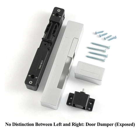 Hidden Hydraulic Door Closer With Ultra Quiet Soft Close, Anti Pinch Safety, Auto Rebound Tech, sleek mount, components