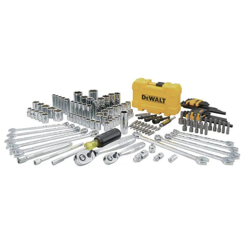 Mechanics Tools Kit And Socket Set, 142 Piece, One Quarter And Three Eighths Inch Drive Sizes, MM SAE, DirectTorque Technology displayed