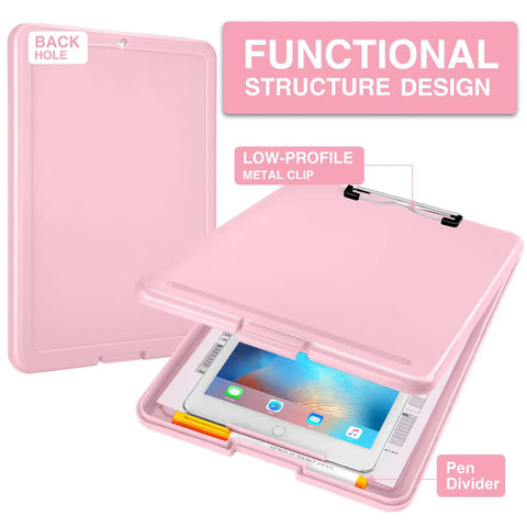 Storage Clipboards With Low Profile Clip For Work And School 8.5x11 Inch Clipboard Case With Snap Closure And Hanging Hole Nurse Friendly