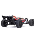 Rear view of GROM 4x4 Smart Small Scale RC Buggy RTR With Battery And Smart Charger Red White High Traction All Terrain Electric RC Car