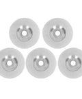 Ycauty 5 Pack Of 4 Inch Diamond Abrasive Discs For Premium Polishing And Deburring On Metal Wood Plastic With Tough Bowl Grinding Wheels That Last - Five 4 inch diamond discs viewed from above.
