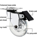 Heavy Duty Caster Wheels With Brakes For Furniture And Workbenches Top Plate Swivel Casters Polyurethane Tread close-up
