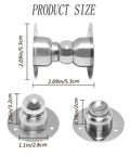 Dimensions of 2 Pack Magnetic Door Stopper Heavy Duty Stainless Steel Mini Soft Catch Wall Mount Door Stop