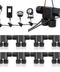 8 Pack Low Voltage Landscape Wire Connectors for 12 to 20 Gauge Cable, durable nylon fiberglass, shown installed with LED lights.