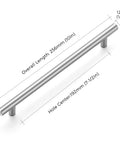 Brushed Nickel Cabinet Handles 10 Pack, Seven And One Half Inch Center To Center, Ten Inch Overall Length, Half Inch Diameter, Stain Resistant