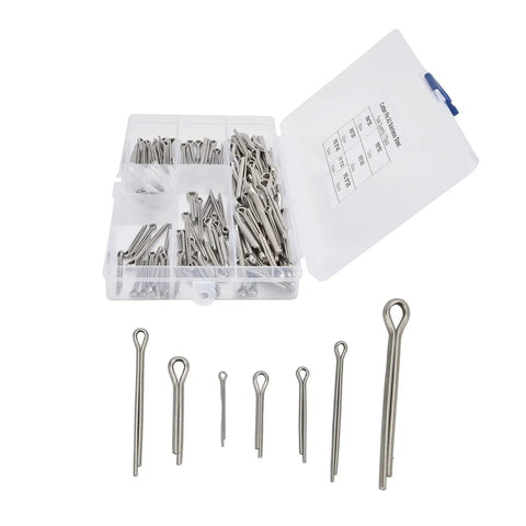 175Pcs Cotter Pin and Metal Clip Fastener Kit for Cars and Machinery Workshop with assorted sizes in a plastic case