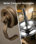 Two Pack Five Inch Sliding Gate Rollers With Galvanized Steel Wheel For One And Five Eighths Inch Pipe Track Outdoor Rustproof Smooth And Quiet For Fence Gate Or Yard Sliding Doors Easy Three Minute Installation For DIY Novices showing comparison with corroded roller.