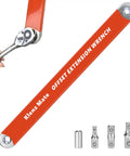 Offset Extension Wrench Kit With Quarter Inch, Three Eighth Inch, Half Inch Drive Adapters And Quarter Inch Socket Features