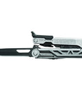 All-In-One Center-Drive Multitool Kit With 16-Piece Tool Set And 12-Piece Bit Set, Knife, Pliers, Wire Cutters, Bottle Opener, And Molle Sheath