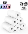 Six Roll Refill Paper Pack For Kids Instant Print Cameras, Thermal Paper That Delivers 80+ Photos Per Roll, Safe Non Toxic White Sheets, Kid-Friendly For Little Photographers And Easy DIY Photo Fun. Six white thermal paper rolls for kids instant print cameras