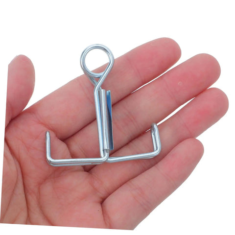 Hand holding a single Laboratory Adjustable Rubber Hose Clamp for Scientific Experiments and Industrial Plumbing, close-up view.