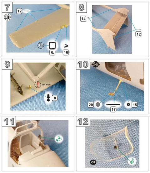 Detail parts from 1/48 Scale Cessna O-2A Exterior Detail Set for ICM Kit featuring resin, photoetch, 3D printed components.