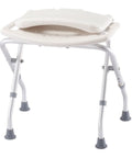 Folding Bath Seat With Back Support For Safe No Fuss Shower Time Portable Shower Bench White Easy To Fold And Store Built In Non Slip Textured Seat Ideal For Seniors Disabled Caregivers And Home Use