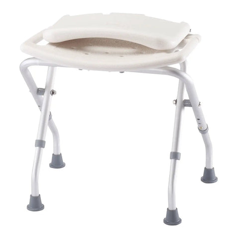 Folding Bath Seat With Back Support For Safe No Fuss Shower Time Portable Shower Bench White Easy To Fold And Store Built In Non Slip Textured Seat Ideal For Seniors Disabled Caregivers And Home Use
