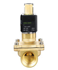 Front view of 1-Inch Brass Electric Solenoid Valve 110V AC NPT Normally Open for Air Gas Water Non Potable with Viton Seal
