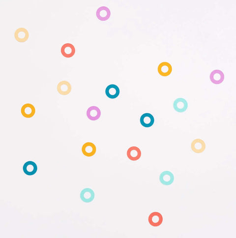 Multi-color adhesive circles from Decorative Hole Reinforcers Punch For Planners And Tags, creates 0.25 inch reinforced holes