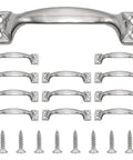 12Pcs Stainless Steel Gate Handles 3.94 Inch 100mm Silver Outdoor Door Handles with screws, rust resistant, durable hardware set