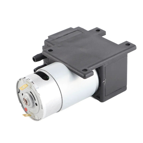 Totally Quiet DC Vacuum Pump VN T1 Workhorse With 81KPa Suction For Industrial Use Electronics And DIY Projects 10L Per Minute Flow 12V 24V Electric Drive Ideal For Pipeline Gas Systems, compact black and silver DC vacuum pump with mounting holes