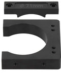 Top view of Beefy Aluminum 71mm Shaft Spindle Motor Clamp Mount Bracket With M5 Nut Connector, showing parts and bolt holes.